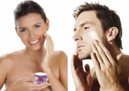 Lady & man using BeeFirm® bee venom moisturising cream mask